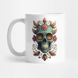 Sugar Skull Dia de los Muertos Mexican Day Of The Dead Tattoo Art Culture Punk Rock Goth Skeleton Mug